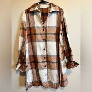 Plaid flannel dress Size Large NWOT